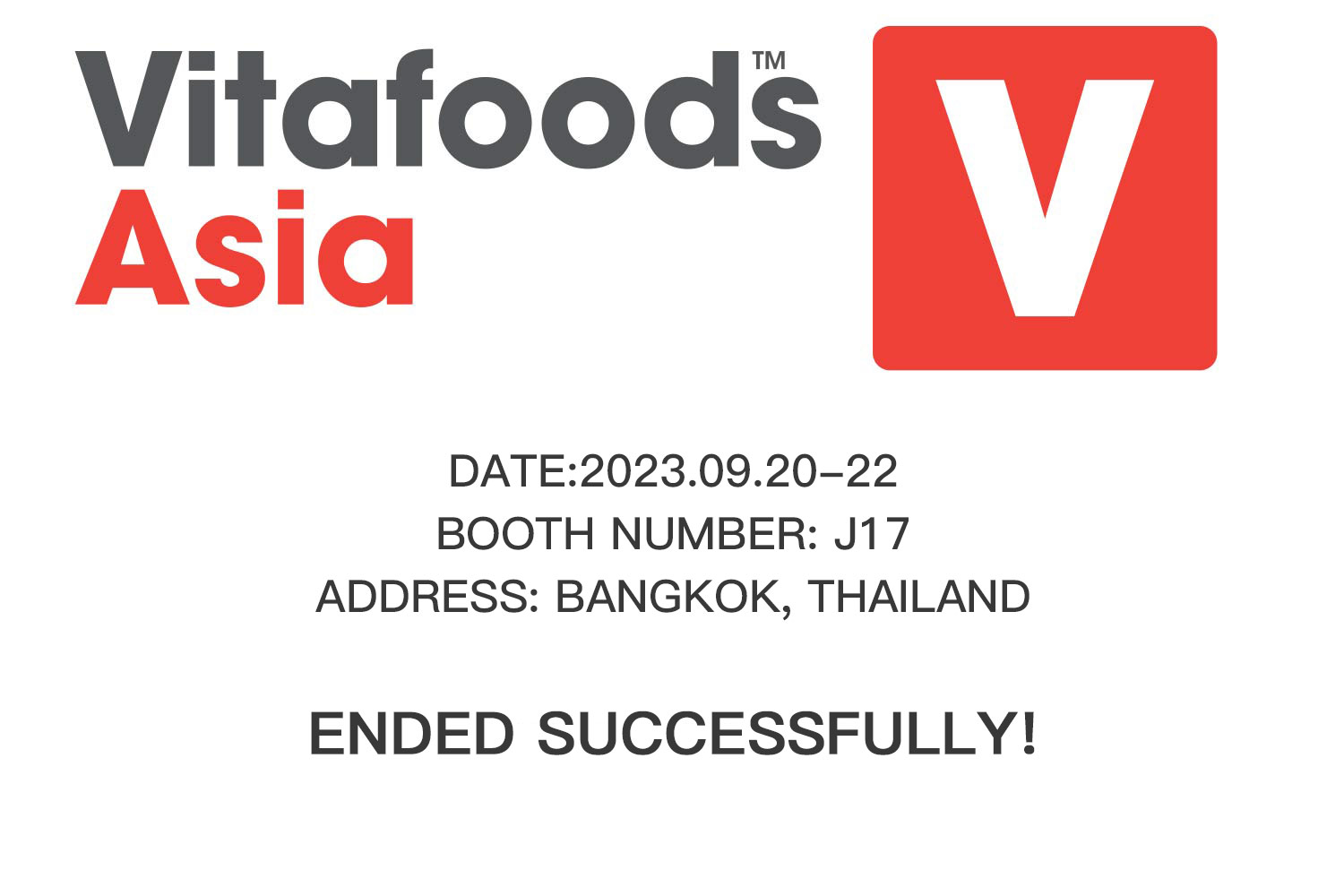 Vitafoods Asia Health Food and Raw Materials Exhibition (Vitafoods Asia) ended successfully!